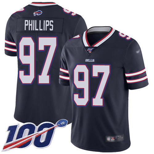 Men Buffalo Bills #97 Jordan Phillips Limited Navy Blue Inverted Legend 100th Season NFL Jersey->youth nfl jersey->Youth Jersey
